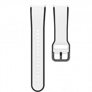 Szilikon szíj 20 mm THD Samsung Galaxy Watch 5 44 mm/40 mm és Samsung Galaxy Watch 5 Pro 45 mm, Dual Tone modellhez, fehér/fekete színben