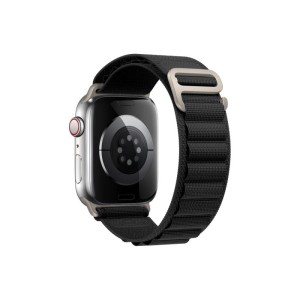 THD Alpine Loop szíj, kompatibilis Apple Watch Ultra2 49 mm, Apple Watch 45 mm sorozat 9, Apple Watch SE 44 mm, univerzális méret, fekete szín
