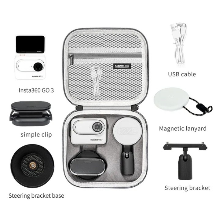 Szállítótáska, STARTRC, kompatibilis az Insta360 GO 3 gimballal, merev