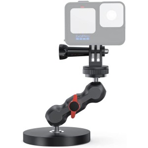 Surewo mágneses tapadókorong, állítható bilincs 1/4 csavarral, kompatibilis GoPro Hero 12,11,10,9,8,7,6, DJI Osmo Action 3/2, Insta 360 X3