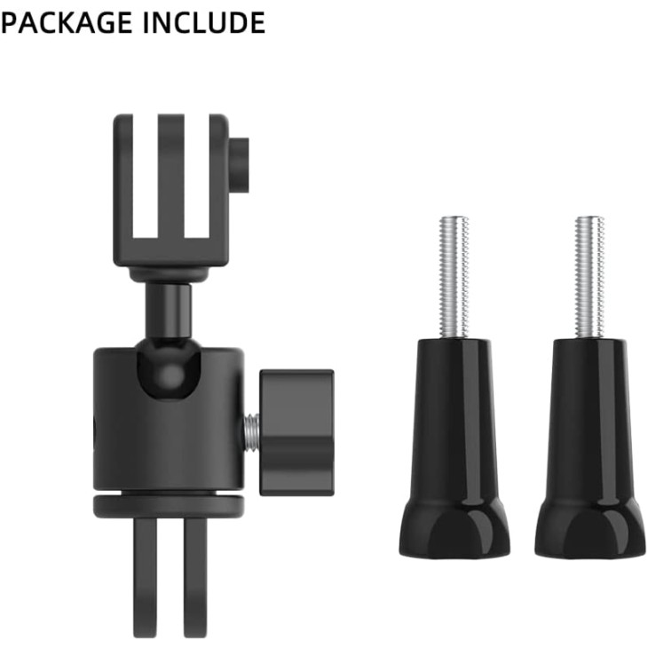 Surewo szögadapter, 360 fokos elforgatás, alumínium anyag, kompatibilis a GoPro Hero 12/11/10/9/8/2018/7/6, DJI Action 4/3/2, Xiaoyi 4K