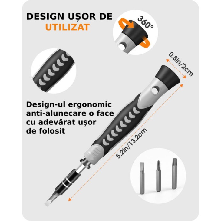 Nagy pontosságú csavarhúzó készlet 130 az 1-ben, KING'SDUN, ergonomikus fogantyú, teleszkópos hosszabbító, laptop, kamera, telefon, drón javítás