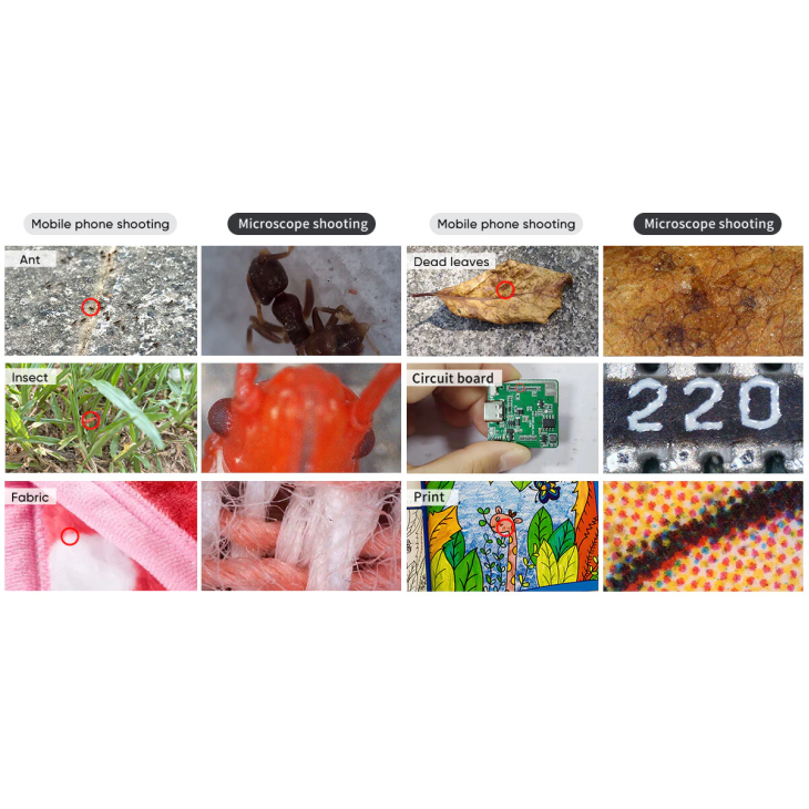 Hordozható mikroszkóp, Apexel MS008, digitális, maximális zoom 800x, ultrakönnyű, microSD 32Gb, fekete