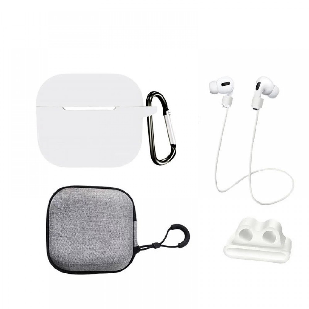 Bővített 5 az 1-ben márkájú THD készlet az Apple Airpods 3 fejhallgató védelmére, fehér színű