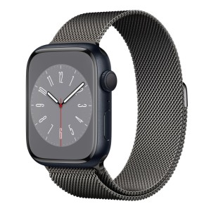 Milánói fém szíj, THD márkájú Apple Watch 45 mm-es sorozat 7 és Apple Watch Ultra 49 mm, univerzális méret, grafit fekete szín
