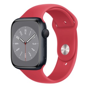 THD szilikon szíj kompatibilis a 45 mm-es Apple Watch 8-as sorozattal és az Apple Watch Ultra 49 mm-es órával, M/L méret, piros