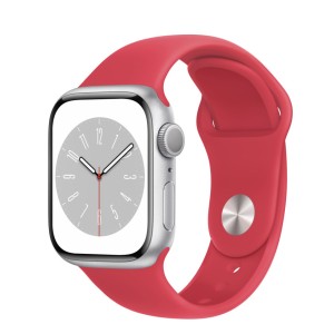 THD szilikon szíj Apple Watch 41 mm-es sorozat 8-hoz, S/M méret, piros színű