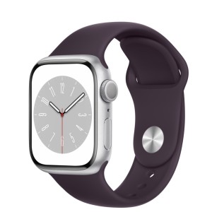 THD szilikon szíj Apple Watch 41 mm-es sorozat 8-hoz, S/M méret, sötét bordó szín