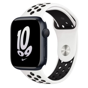 Fehér sportszíj fekete szellőzőnyílásokkal Apple Watch 45mm Series 8 és Apple Watch Ultra 49mm, univerzális mérethez