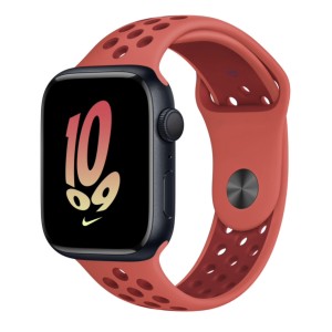 Piros sportszíj szellőzőnyílásokkal Apple Watch 45 mm series 8 és Apple Watch Ultra 49 mm, univerzális mérethez