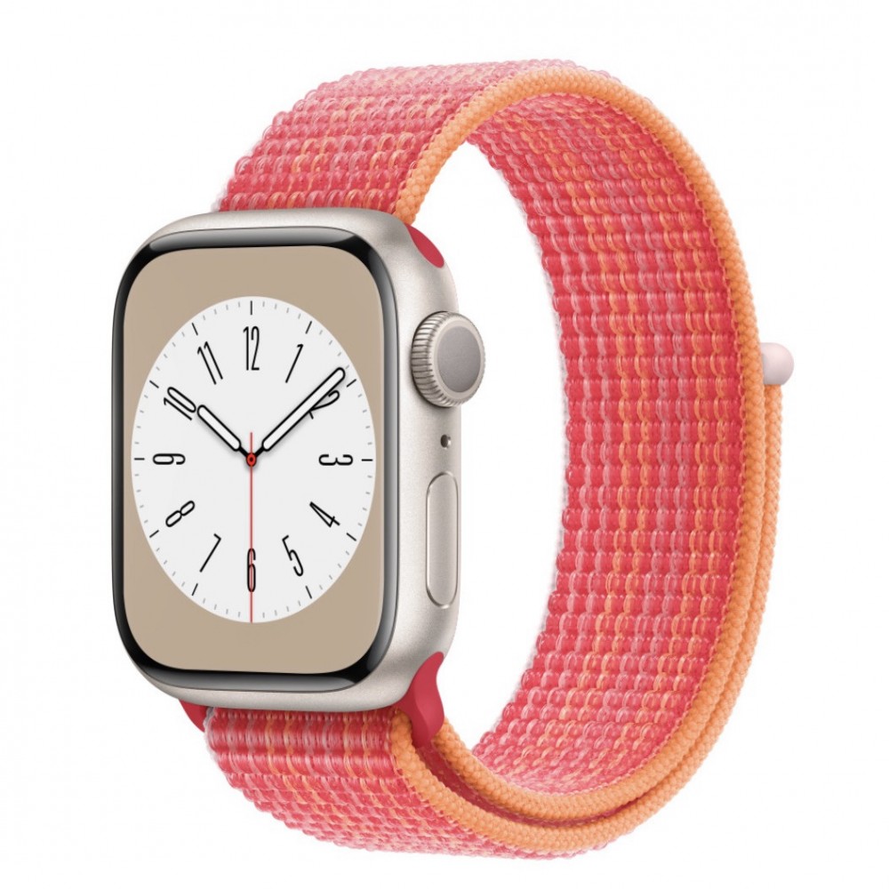 THD sporthurkos textil szíj Apple Watch 41 mm-es series 8-hoz, S/M méret, piros