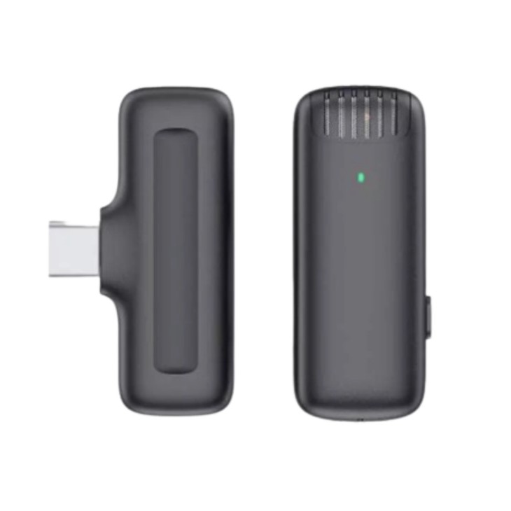 Lavalier mikrofon, Apexel, mindenirányú, vezeték nélküli, töltőtok, USB-C interfész
