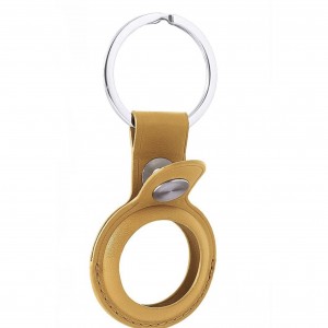 THD márkájú bőr tok Apple AirTag kulcstartóhoz, kaliforniai mák sárga színben