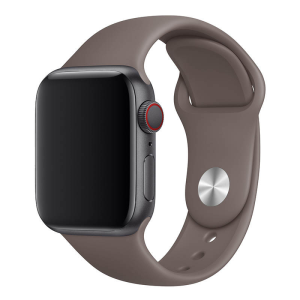 Szilikon szíj, THD márka, kompatibilis Apple Watch 45 mm-es sorozat 9, Apple Watch SE 44 mm, M/L méret, agyagbarna