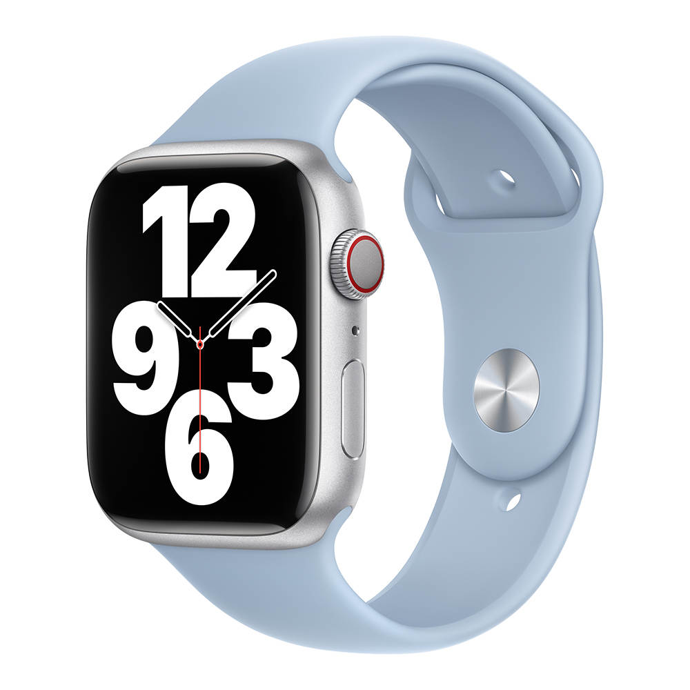 Szilikon szíj, THD márka, kompatibilis Apple Watch 45 mm-es sorozat 9, Apple Watch SE 44 mm, M/L méret, téli kék