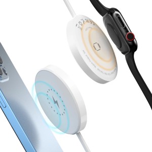 Kétoldalas THD mágneses vezeték nélküli töltő iPhone 14,13,12, Apple Watch, Airpod készülékekhez, teljesítmény 15W/3W