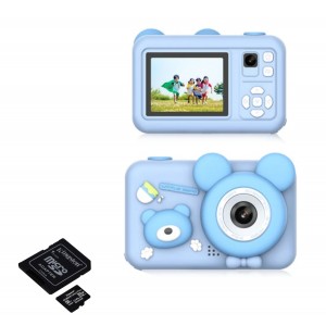 Digitális fényképezőgép gyerekeknek, THD D32, fotó felbontás 8 megapixel, microSD kártya 32 GB, videó 720p, kék