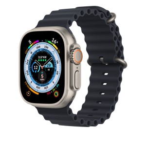 THD Ocean Band szíj, kompatibilis Apple Watch Ultra 49 mm/Apple Watch 42/44/45 mm, univerzális méret, fekete szín