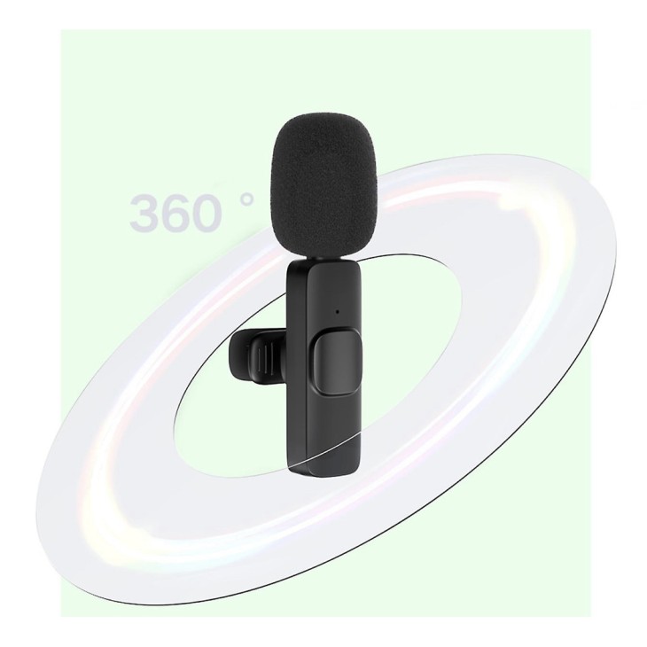 Lavalier mikrofon, Apexel, mindenirányú, vezeték nélküli, iPhone villámcsatlakozó