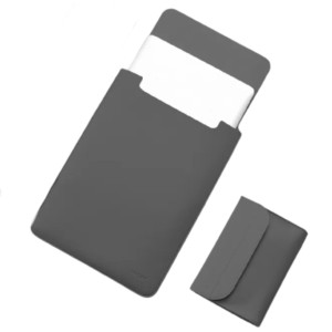 THD mappa és mini táska, védelem és laptop szállítás Apple Macbook Air (M2) 13,6 hüvelykes és Apple Macbook Air (M1) 13,3 hüvelykes, ökológiai bőr, fekete