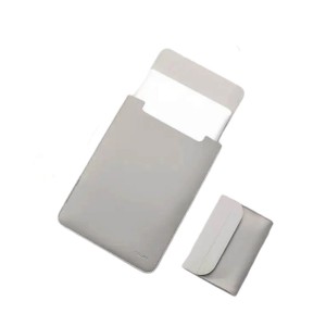 Térkép és mini táska THD márka, védelem és laptop szállítás Apple Macbook Air (M2) 13,6 hüvelykes és Apple Macbook Air (M1) 13,3 hüvelykes, ökológiai bőr, szürke