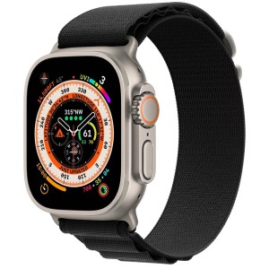 THD Alpine Loop szíj, kompatibilis Apple Watch Ultra 49 mm/Apple Watch 42/44/45 mm, univerzális méret, fekete színű