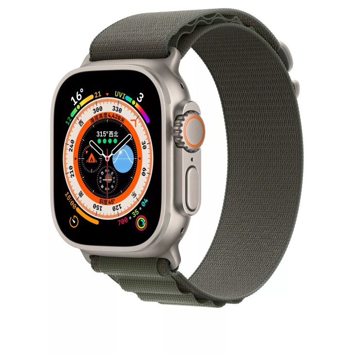THD Alpine Loop szíj, kompatibilis Apple Watch Ultra 49 mm/Apple Watch 42/44/45 mm, univerzális méret, zöld szín