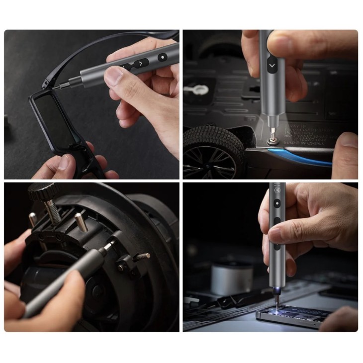 28 az 1-ben nagy pontosságú elektromos csavarhúzó, UF Tools, 300 ford./perc, 24 bit, LED lámpa, USB-C töltés