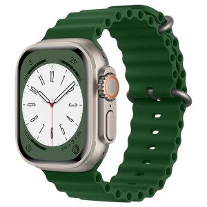 THD Ocean Band szíj, kompatibilis Apple Watch Ultra 49 mm/Apple Watch 42/44/45 mm, univerzális méret, zöld szín