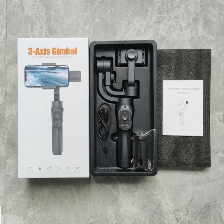 F10 3 tengelyes gimbal stabilizáló rendszer iPhone, Samsung, Huawei, Xiaomi, Oppo készülékekhez arc- és tárgykövetéssel