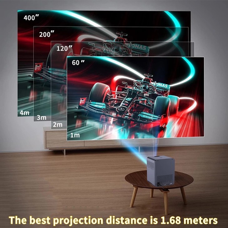 Videoprojektor Topleo i96 T3, Android 9.0, Google minősítés, beépített Chromecast, Full HD, WiFi, bluetooth, 150 ANSI