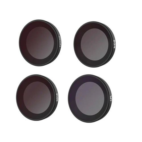 4 db Telesin szűrő készlet Insta360 Go2, ND8, ND16, ND32, CPL, fém kerethez, Gorilla Glasshoz