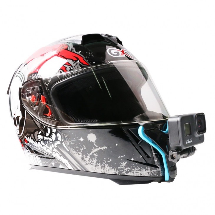 Sportkamerák rögzítésének támogatása motorkerékpárra, kerékpáros sisakra, kompatibilis GoPro Hero 12/11/10/9/8/7/6/5, Session, DJI Osmo Action, Akaso, YI