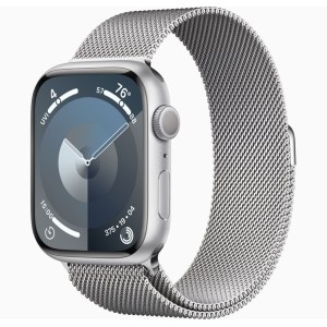 Milanese fém szíj, THD márka, kompatibilis Apple Watch 45 mm-es sorozat 9, Apple Watch SE 44 mm, univerzális méret, ezüst