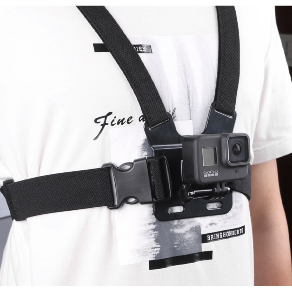 Surewo márkájú rendszer mellkasra szerelhető sportvideokamerákhoz GoPro Hero 12/11/10/9/8/7/6/5, DJI Osmo, Xiaomi, Akaso