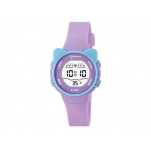 Gyermek digitális karóra, Mingrui MR2206L, cica modell, dátum, világítás, vízálló 3 atm, lila