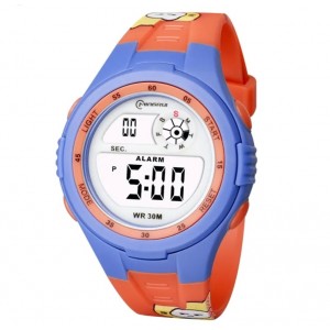 Gyermek digitális karóra, Mingrui MR2117LK, halmodell, dátum, világítás, vízálló 30 méter, kék