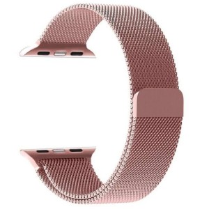 Milánói fém szíj, THD márka, kompatibilis Apple Watch 41 mm series 9, Apple Watch SE 40 mm, univerzális méret, rózsaszín
