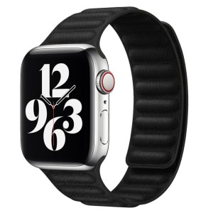 Mágneses összekötő szíj, THD márka, kompatibilis Apple Watch 45 mm-es sorozat 9, Apple Watch SE 44 mm, univerzális méret, fekete szín