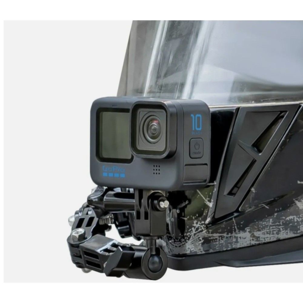 Fejlett rendszer a GoPro kamera GoPro Hero 12,11,10, 9, 8, 7, 6 motoros sisakhoz való rögzítéséhez, Surewo márka, fekete szín