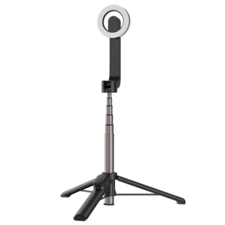 Bluetooth szelfi stick, TELESIN, mágneses markolat, kompatibilis iPhone 15, iPhone 14, iPhone 13, Fekete, hossza 69 cm