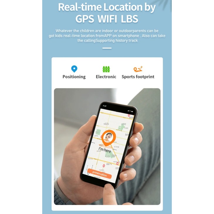Gyerek okosóra, Valdus DF91, Nano SIM 4G, telefon funkció, videohívás, GPS+LBS, SOS gomb, 8GB memória, kék