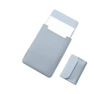 Térkép és mini táska THD márka, védelem és laptop szállítás Apple Macbook Pro (M3) 14 hüvelykes, Apple Macbook Pro (M2) 13,3 hüvelykes és Apple Macbook Air (M2) 13,6 hüvelykes, ökológiai bőr, világoskék