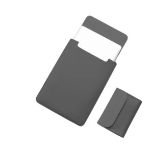 Térkép és mini táska THD márka, védelem és laptop szállítás Apple Macbook Pro (M3) 14 hüvelykes, Apple Macbook Pro (M2) 13,3 hüvelykes és Apple Macbook Air (M2) 13,6 hüvelykes, ökológiai bőr, sötétszürke