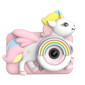 Digitális fényképezőgép gyerekeknek, THD D32, 8 megapixeles fotófelbontás, 720p videó, egyszarvú rózsaszín