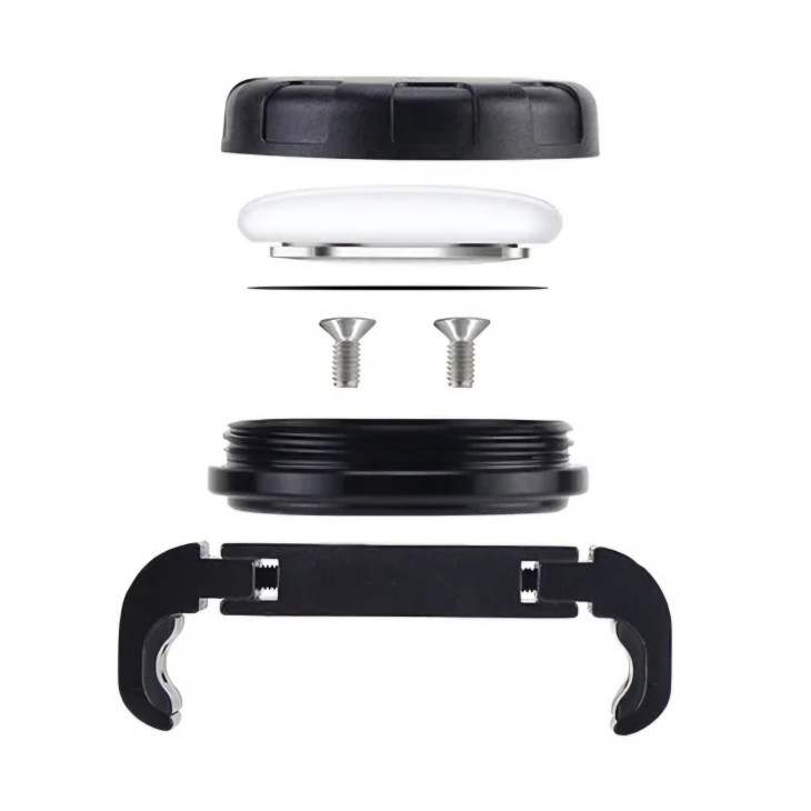 Airtag tracker tartó, THD, kerékpárülés alá rögzíthető, fekete