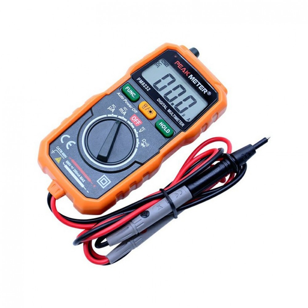 Érintésmentes digitális multiméter PEAKMETER PM8232 intenzitás, feszültség, folytonosság és ellenállás mérésére