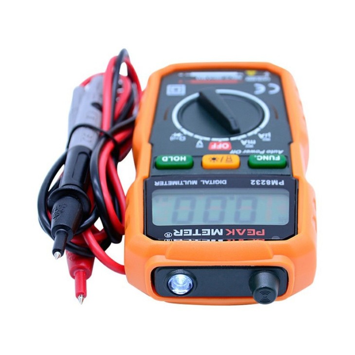 Érintésmentes digitális multiméter PEAKMETER PM8232 intenzitás, feszültség, folytonosság és ellenállás mérésére