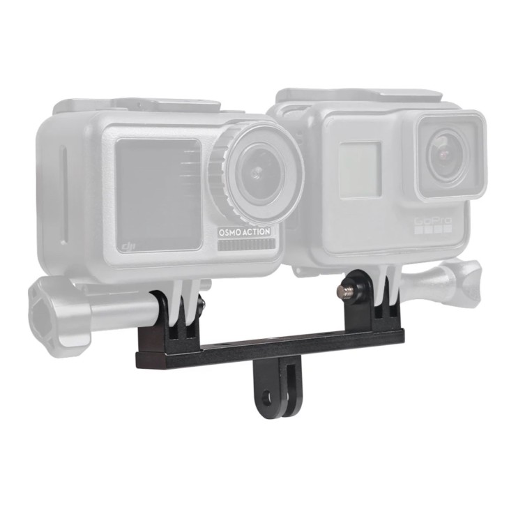 Kettős alumínium rögzítési rendszer sportkamerákhoz GoPro Hero 12, 11, 10, 9, 8, 7, 6 DJI Osmo Action, SJCAM és egyéb tartozékok