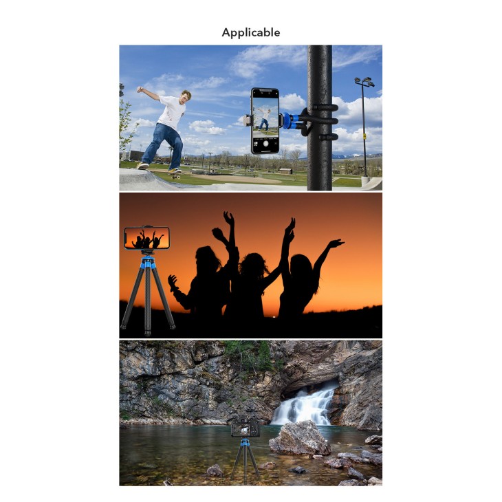 Apexel rugalmas mini állvány DSLR fényképezőgéphez, mobiltelefonhoz és sportvideokamerához GoPro Hero 12,11,10,9,8,7,6,5